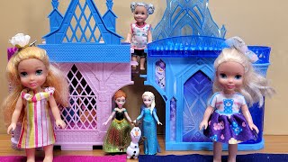 Mini dolls  Elsa amp Anna toddlers  Frozen doll houses  Barbie dolls [upl. by Meyer]