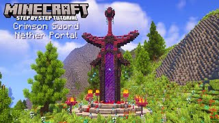 Minecraft  How to Build a Crimson Sword Nether Portal CHECK PINNED [upl. by Dexter]