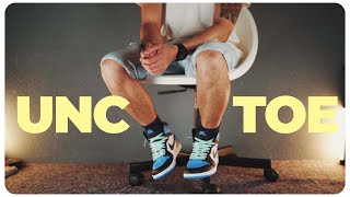 How I Styled the Jordan 1 High OG UNC Toe in 5 Different Ways  Unboxing On Feet Review [upl. by Aillij]