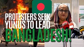 Protesters Who Toppled Hasina Call for Nobel Laureate Muhammad Yunus to Lead Bangladesh [upl. by Atirak]