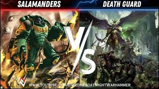 Salamanders VS Death Guard Warhammer 40k Battle Report [upl. by Kilam819]