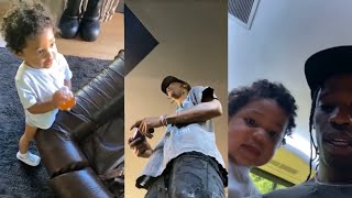 Travis Scott reacts to his Fortnite Event FULL IG LIVE w Stormi [upl. by Ludvig]