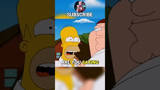 Homer Simpson and Peter Griffin Fight 🥊😳 funny simpsons thesimpsons familyguy peter [upl. by Ronile]