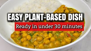 CURRY COCONUT CHICKPEAS  PLANTBASED  JERENES EATSur [upl. by Mackintosh]