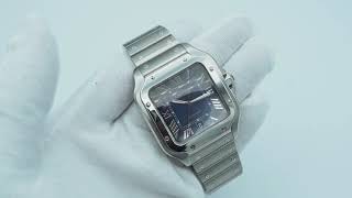 Cartier Santos De Cartier WSSA0030 Santos de Cartier Large with Blue Dial Complete Set 2023 [upl. by Nylssej]