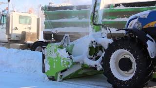 Schulte Snow Blower loading trucks from streets in Humboldt Saskatchewan Canada [upl. by Jonny]