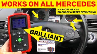 iCarsoft MB V10 Fixing Mercedes Check Engine ABS amp SRS Airbag Light WORKS ON ALL MERCEDES [upl. by Frasier]