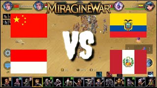 Miragine War juego online en Android 2 vs 2 Ecuador amp Perú VS China amp Indonesia VICTORIA [upl. by Milli]