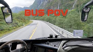 POV bus driving in Norway  E16  Stalheim  Gudvangen [upl. by Eugilegna]