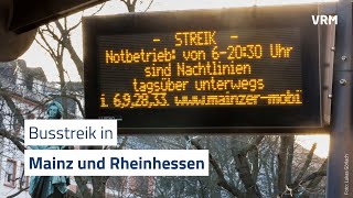 Busstreik läuft rheinhessenweit seit dem Morgen [upl. by Aisinoid]