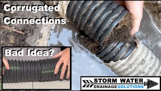 How To Connect Corrugated Pipe To PVC Pipe  Corrugated Drainage Pipe Connections  Yard Drainage [upl. by Nivre]