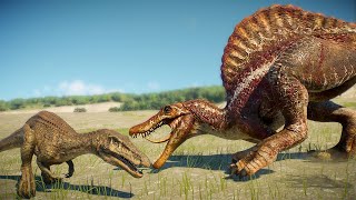 SPINOSAURUS vs BARYONYX The Balance of Power  Jurassic World Evolution 2 [upl. by Aidahs]