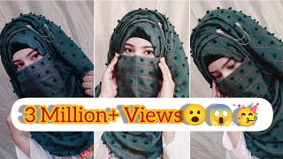 Hijab style with Niqab 2021  Full Coverage  Side layers Hijab Tutorial  Hijab Tutorial [upl. by Vookles]