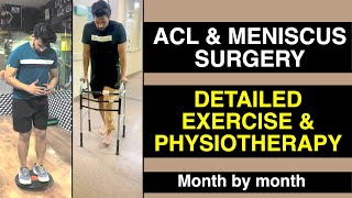 Exercise and Physiotherapy after ACL Reconstruction amp Meniscus Repair I ligament injury recovery [upl. by Eldnar]