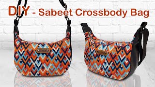 DIY  Sabeet Crossbody Bag  How to make Sling bag  Cara membuat tas selempang [upl. by Enivid]