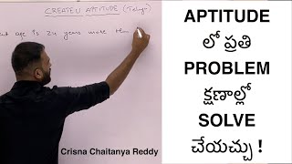 Every Problem can be solved in seconds in Aptitude  CREATE U APP  Crisna Chaitanya Reddy [upl. by Nileuqay]