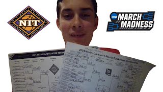 ASMR My 2024 March MadnessNIT Bracket Predictions [upl. by Nylyram]