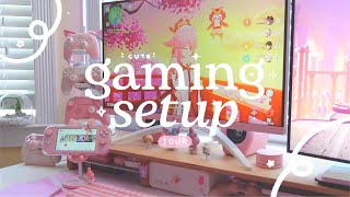 🌸 a tour of my cute gaming setup for a comfy  lazy summer  feat some unboxings ✿ [upl. by Asyar]