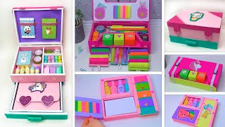 Cardboard crafts  Cool organizers and pencil cases for storing stationery [upl. by Oicnaneb]