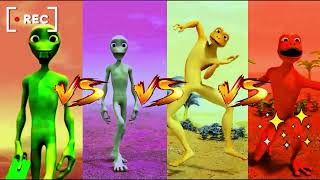 Funny Green Allien Dance VS Dame tu Cosita VS Patila [upl. by Nirrol132]