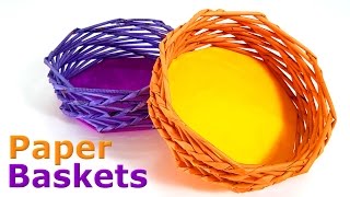 How to make Paper Baskets [upl. by Llerrehc]