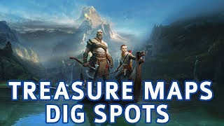 God of War  All Treasure Map Locations amp Dig Spots Solutions Treasure Hunter Trophy Guide [upl. by Wahlstrom]