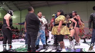 Pastel para Big Mami en Robles Promotions que Niño Hamburguesa y Lady Shani intentan embarrar [upl. by Moskow]