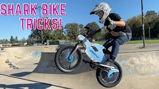 Riding a Shark Bike Monster Jam Megalodon RC vs Megalodon BMX [upl. by Akemal]