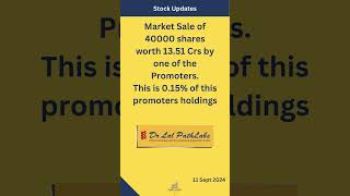 Promoter Selling  DrLal Pathlabs  TurboMoney stockmarket turbomoney stocks financialmarket [upl. by Hsaka]