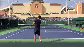 Daniil Medvedev  Roberto Bautista Agut  Indian Wells Practice 2021 Court Level 4k 60 fps [upl. by Mary]