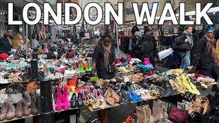 🇬🇧 EAST LONDON WALKING TOUR LONDONS HISTORIC PETTICOAT LANE MARKET VIBRANT STREET MARKET 4K60FPS [upl. by Lough890]