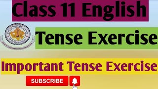 Rbse Class 11 Tense Exercise Class 11 Important class 11 english Class 11 english grammar [upl. by Jozef762]