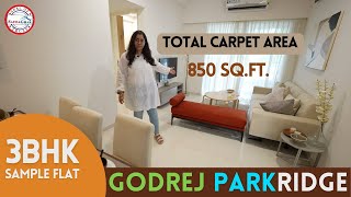 Godrej Parkridge का Compact 3 BHK in Manjri Pune  850 SqFt Sample Tour with Interior [upl. by Elleda]