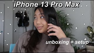 iPHONE 13 PRO MAX UNBOXING  SETUP [upl. by Adnola]