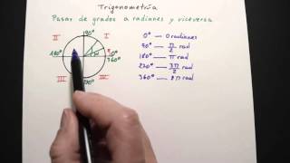 Trigonometría Pasar de grados a radianes y viceversa [upl. by Atlas]