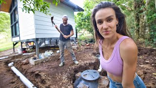 Tiny Home Septic System INSTALLED BY HAND [upl. by Honor277]