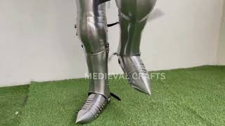 Medieval Knight leg Guard Armor Sabatone Armor Larp Armor functional Armor Sca Cosplay Larp [upl. by Alleul12]