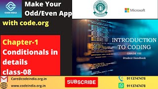 Chapter1 CBSE New Coding Curriculum For Grade8Conditionals in detailsMake Your OddEven App [upl. by Richy]