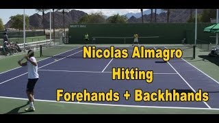 Nicolas Almagro Hitting  BNP Paribas Open 2013 [upl. by Gnaoh]