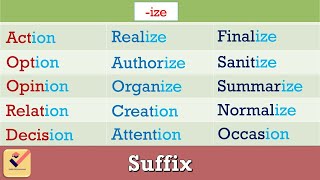 Suffix in English Grammar  190 Important Words with Suffixes  Formation of words Part  10 [upl. by Ellett]