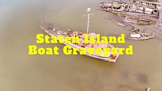 Drone Footage of the Staten Island Boat Graveyard [upl. by Suivat534]