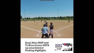 Kyani Morn RHP 2028 Tx Blaze Corona DSTX 14u 2024 Summer Pitching Highlights [upl. by Nwonknu448]