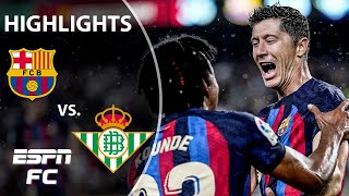 🚨 DOMINANCE 🚨 Barcelona defeat Real Betis 40  LaLiga Highlights  ESPN FC [upl. by Kamp]