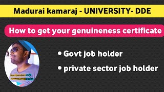 HOW TO GET YOUR GENUINENESS CERTIFICATE  FROM MKU UNIVERSITY  OFF LINE METHOD   kaviarasan [upl. by Mella146]