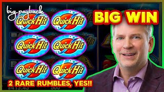 Quick Hits  2 Rare Rumble Bonuses  BIG WIN Quick Hit Blitz Slots [upl. by Anahsal87]