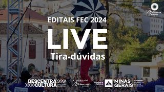 Live tiradúvidas  Edital FEC 11  Circula Minas Audiovisual 2609 às 16h [upl. by Hgeilyak800]