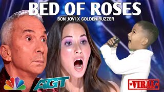 Golden Buzzer  Simon Cowell cried when he heard the song Bed Of Roses with an extraordinary voice [upl. by Badr349]