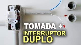 Instalação de Interruptor Duplo com Tomada  Passo a passo [upl. by Jedidiah365]