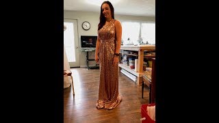 Hemming a Sequined lined bridesmaid dress [upl. by Ludmilla]