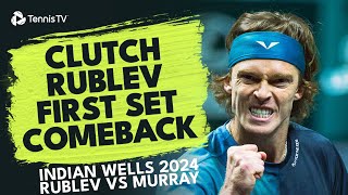 DRAMATIC Rublev vs Murray First Set Finale  Indian Wells 2024 [upl. by Cinelli176]